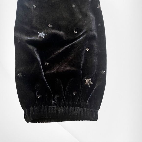 Girls GAP Kids Black Velvet with Glitter Star accents Long Sleeve Dress Size L - Picture 5 of 7